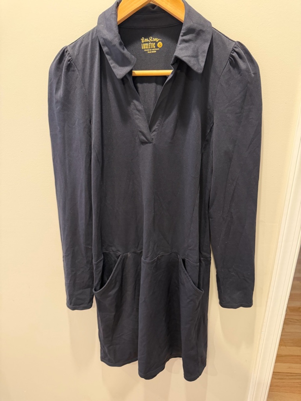 Long Sleeve Polo Dress with Pockets